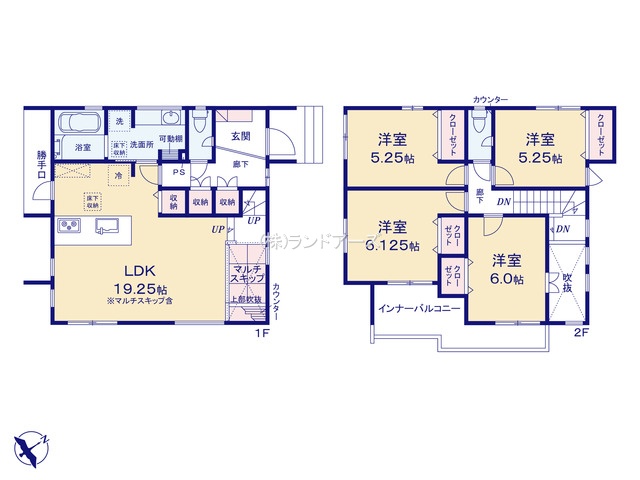 知多市つつじが丘3丁目（戸建）01（建売・4LDK・3,990万円）の間取り図