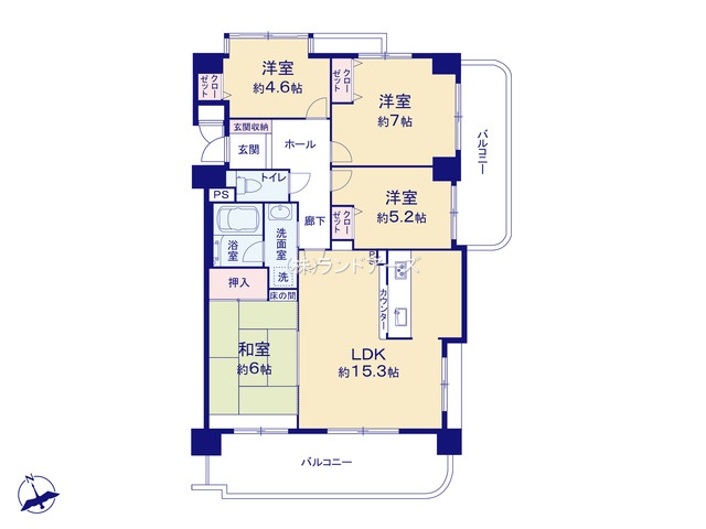 ビューパレス大浜（・4LDK・1,650万円）の間取り図