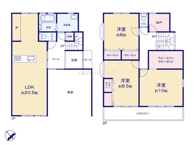 一宮市木曽川町黒田字酉新田西ノ切（中古戸建・・2,300万円）の間取り図