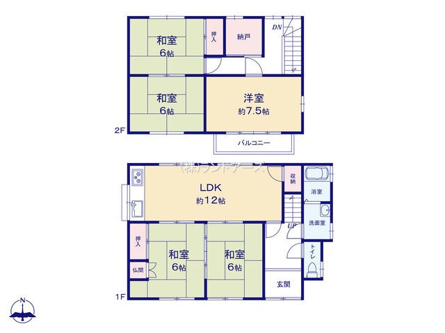 一宮市更屋敷字居住（中古戸建・5LDK・999万円）の間取り図
