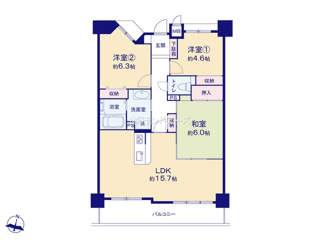 シャトー日比野（・3LDK・2,790万円）の間取り図