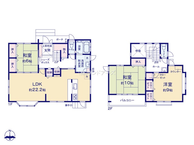 あま市森5丁目（中古戸建・3LDK・3,199万円）の間取り図