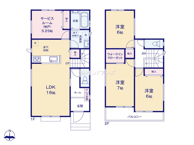 名古屋市中川区打出2丁目（戸建）B（建売・3SLDK・3,490万円）の間取り図