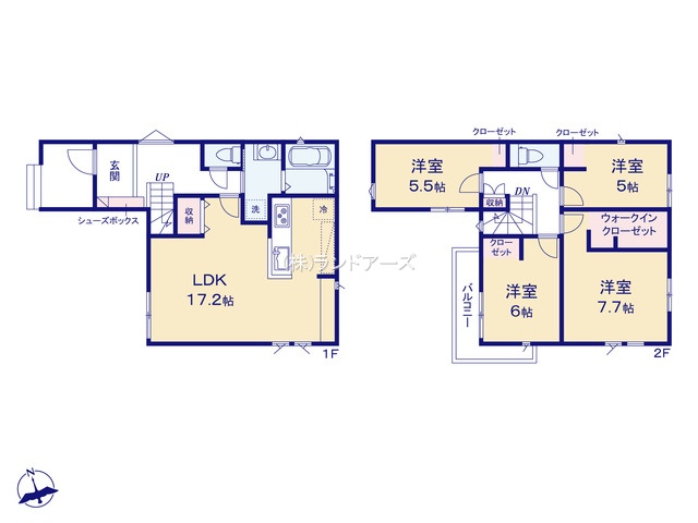 名古屋市守山区白山1丁目(戸建)01(建売・4LDK・4,490万円)の間取り図