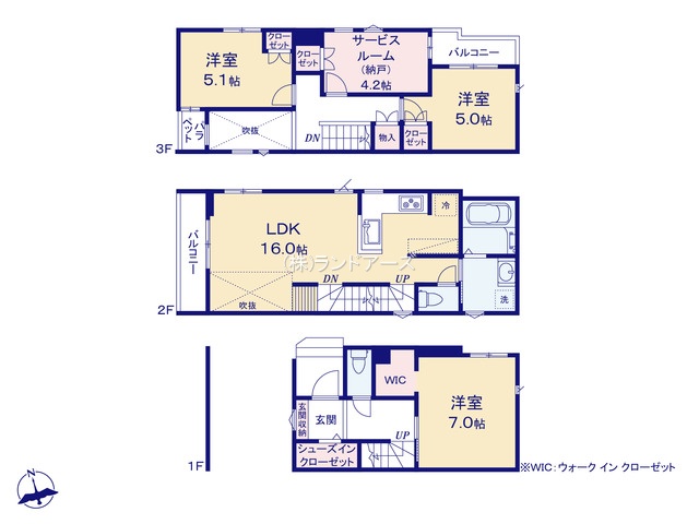 名古屋市中川区百船町（戸建）01（建売・3SLDK・3,990万円）の間取り図