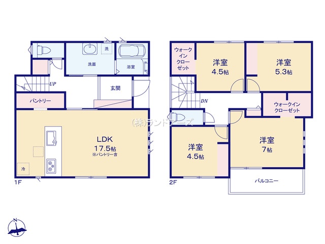 稲沢市天池五反田町（戸建）04（建売・4LDK・3,380万円）の間取り図