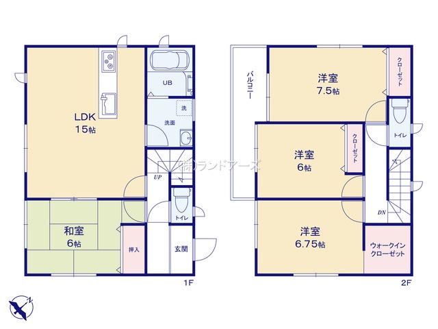 刈谷市泉田町欠ノ上（中古戸建・4LDK・3,099万円）の間取り図