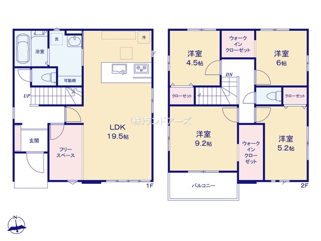名古屋市緑区徳重4丁目(戸建)01(建売・4LDK・6,290万円)の間取り図