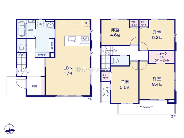 名古屋市緑区徳重4丁目(戸建)02(建売・4LDK・6,490万円)の間取り図