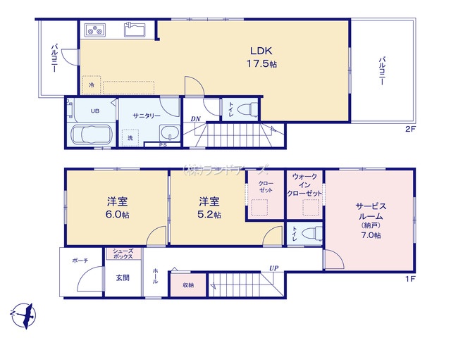 名古屋市名東区西山台（戸建）02（建売・2SLDK・4,499万円）の間取り図