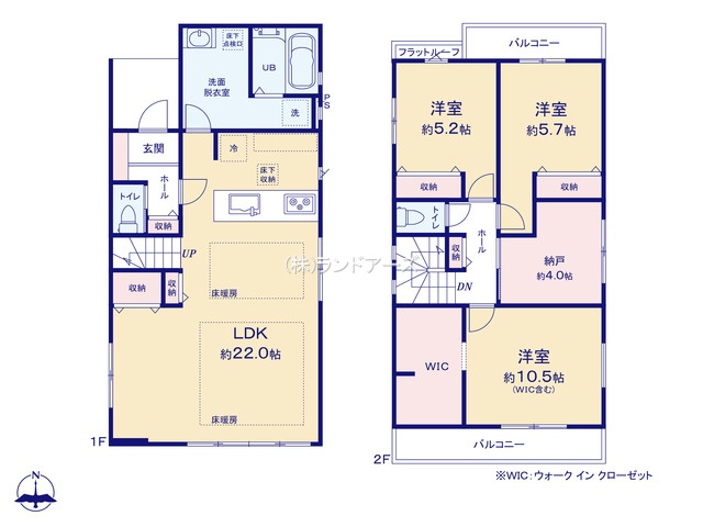 名古屋市天白区鴻の巣2丁目（戸建）01（建売・3LDK・5,299万円）の間取り図