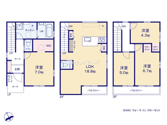 名古屋市守山区新守山(戸建)01(建売・4LDK・4,099万円)の間取り図