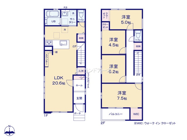 名古屋市港区港北町3丁目(戸建)01(建売・4LDK・3,799万円)の間取り図