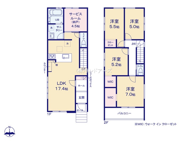 名古屋市港区港北町3丁目(戸建)02(建売・4SLDK・3,599万円)の間取り図