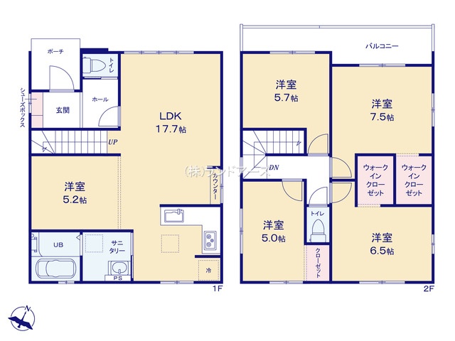 名古屋市港区大手町5丁目(戸建)01(建売・4LDK・3,999万円)の間取り図