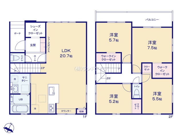 名古屋市港区大手町5丁目(戸建)02(建売・4LDK・3,899万円)の間取り図