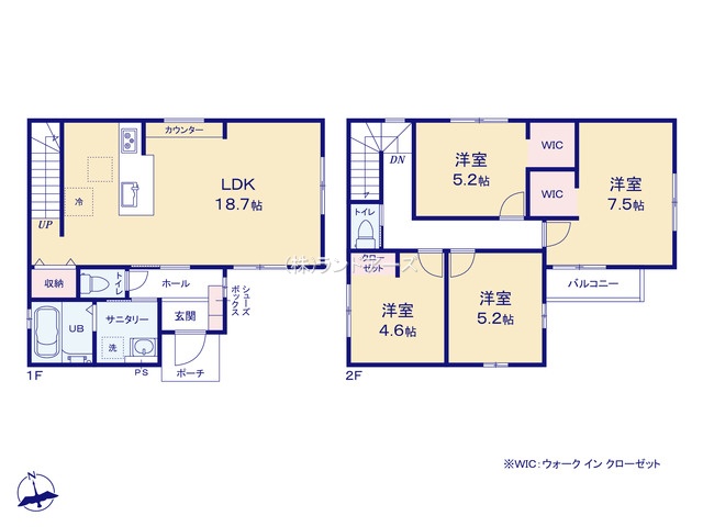 名古屋市千種区城木町3丁目（戸建）01（建売・4LDK・5,499万円）の間取り図