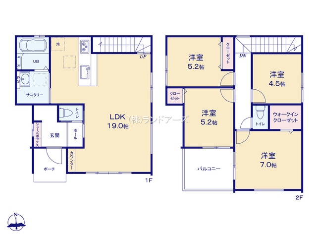 名古屋市千種区松軒2丁目（戸建）01（建売・4LDK・6,499万円）の間取り図
