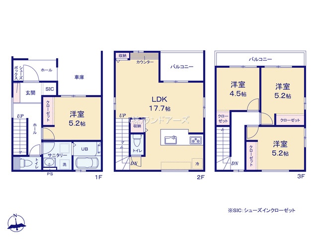刈谷市高津波町3丁目（戸建）02（建売・4LDK・4,299万円）の間取り図