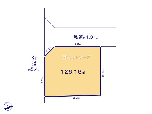 一宮市木曽川町黒田字奥屋敷・西町南（土地）05（・・2,000万円）の間取り図