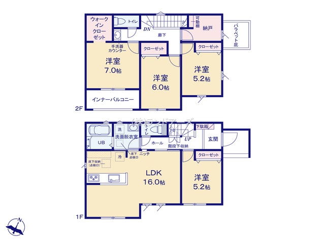 名古屋市港区船頭場1丁目(戸建)10(建売・4LDK・3,690万円)の間取り図