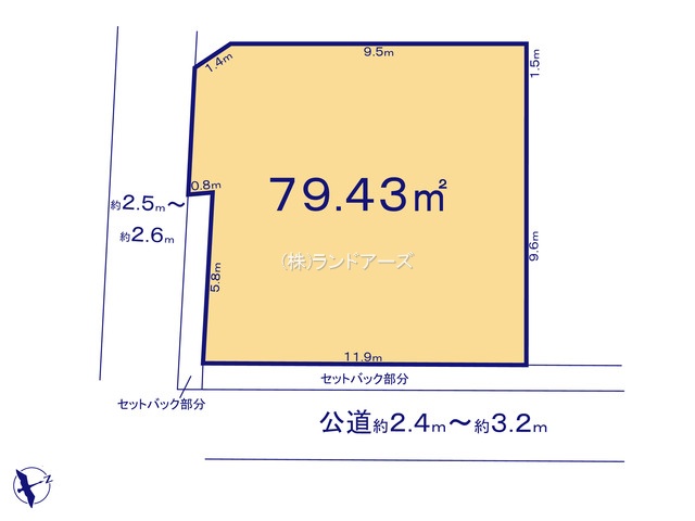 名古屋市西区児玉3丁目（土地）02（・・3,100万円）の間取り図