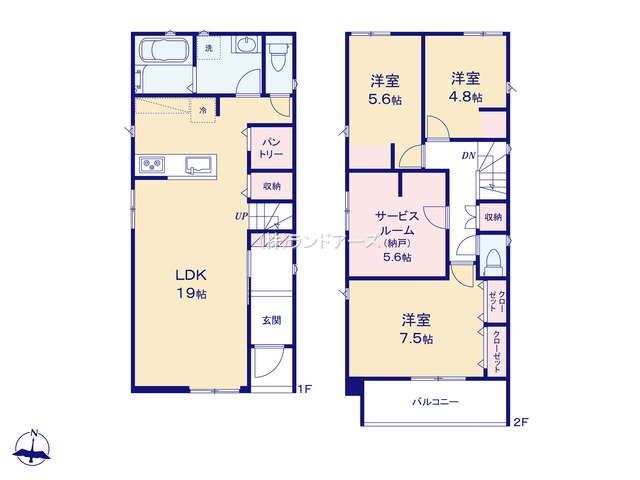 名古屋市守山区西島町(戸建)01(建売・3SLDK・4,490万円)の間取り図