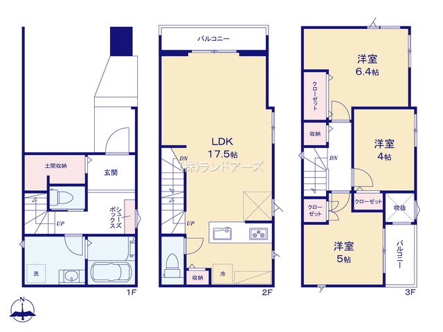 名古屋市昭和区御器所4丁目(戸建)03(建売・3LDK・4,490万円)の間取り図