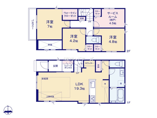 名古屋市昭和区御器所4丁目(戸建)04(建売・3SLDK・5,990万円)の間取り図