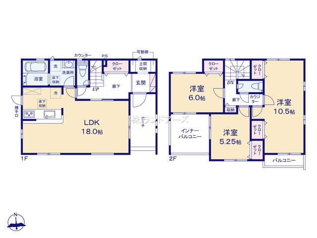津島市永楽町1丁目（戸建）01（建売・3LDK・2,880万円）の間取り図