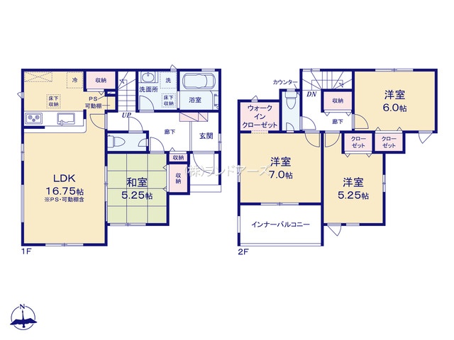 津島市永楽町1丁目（戸建）02（建売・4LDK・3,080万円）の間取り図