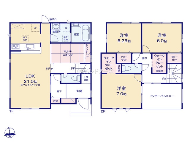 津島市永楽町1丁目（戸建）03（建売・3LDK・3,050万円）の間取り図