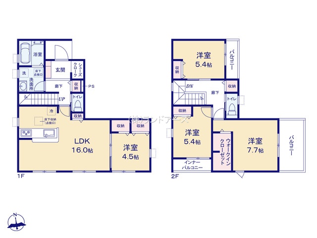 小牧市小木2丁目(戸建)02(建売・4LDK・3,480万円)の間取り図