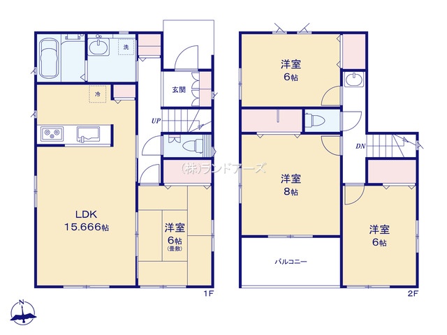名古屋市港区大西Ⅱ11（建売・ 4LDK・3,690万円）の間取り図