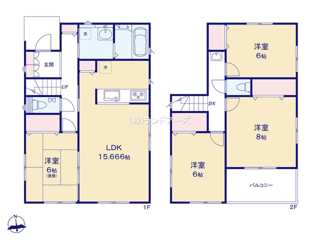 名古屋市港区大西Ⅱ14（建売・ 4LDK・3,690万円）の間取り図