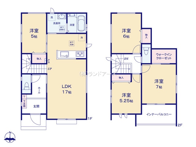 名古屋市名東区猪子石E（建売・4LDK・4,490万円）の間取り図