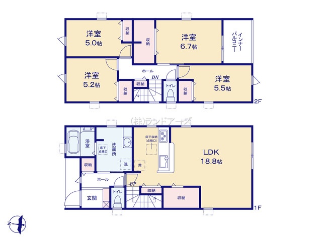 愛西市須依町(戸建)01(建売・4LDK・2,780万円)の間取り図