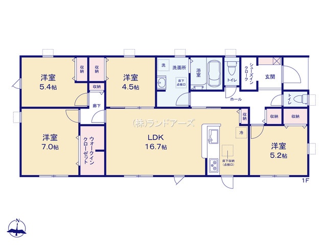愛西市須依町(戸建)04(建売・4LDK・3,080万円)の間取り図