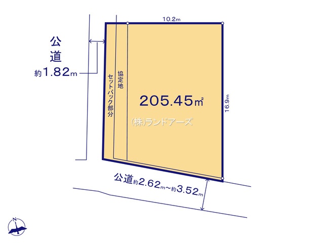 愛西市大井町浦田面(土地)05(・・1,180万円)の間取り図
