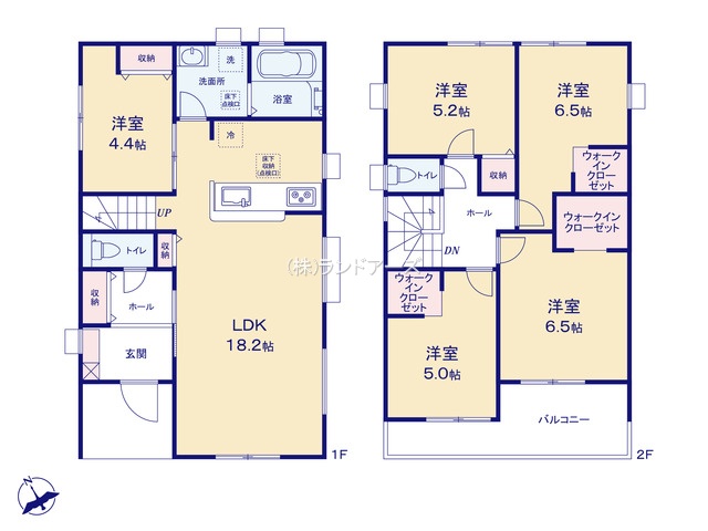 碧南市笹山町1丁目（戸建）04（建売・5LDK・3,377万円）の間取り図