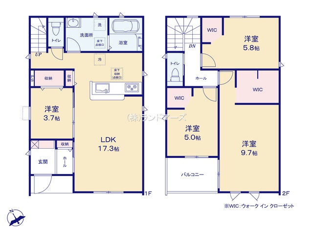 碧南市笹山町1丁目（戸建）05（建売・4LDK・3,077万円）の間取り図