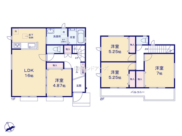 安城市美園町1丁目（戸建）E（建売・4LDK・4,490万円）の間取り図