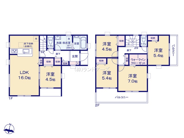 碧南市池下町1丁目（戸建）05（建売・5LDK・3,180万円）の間取り図