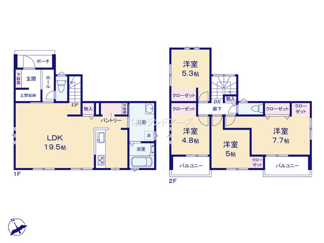 小牧市小木南3丁目(戸建)(建売・4LDK・3,390万円)の間取り図