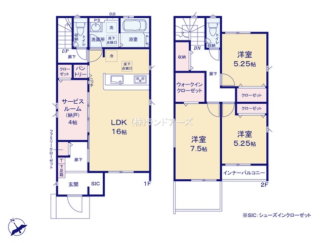 碧南市霞浦町2丁目（戸建）03（建売・3SLDK・2,480万円）の間取り図