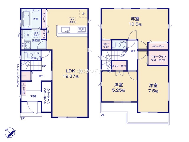 碧南市霞浦町2丁目（戸建）05（建売・3LDK・2,980万円）の間取り図