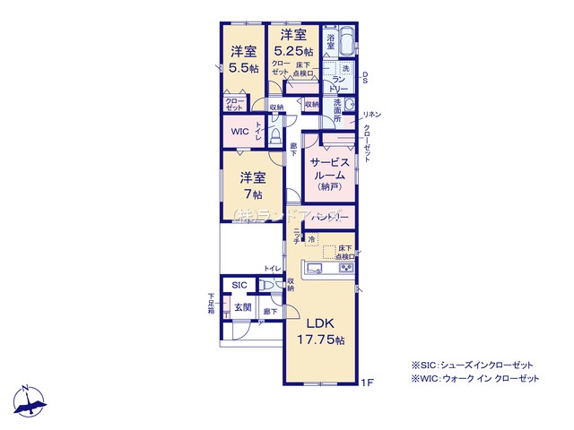 知立市来迎寺町足軽(戸建)02(建売・3LDK・4,280万円)の間取り図