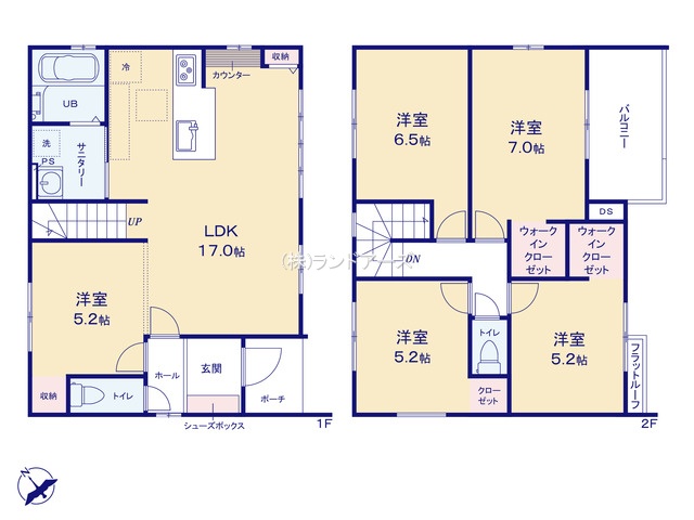刈谷市泉田町北中浜（戸建）02（建売・4LDK・3,899万円）の間取り図