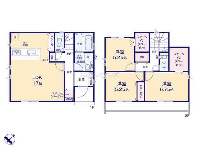 愛知郡東郷町御岳1丁目(戸建)02(建売・3LDK・3,680万円)の間取り図