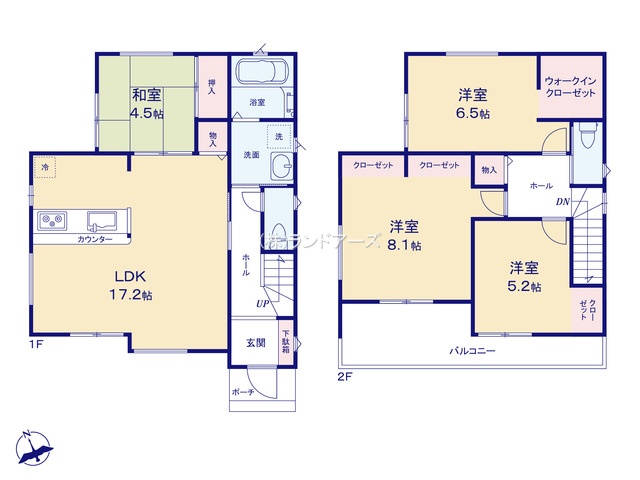 津島市宮川町2丁目（戸建）（建売・4LDK・2,590万円）の間取り図